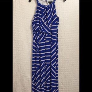 Lane Bryant Blue & White Maxi Sundress 14/16 EUC